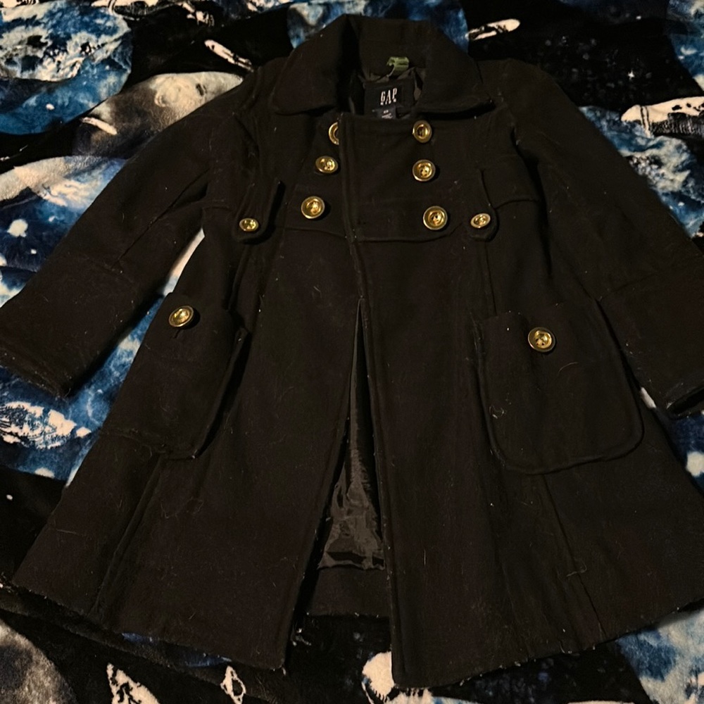 Gap kids black wool coat